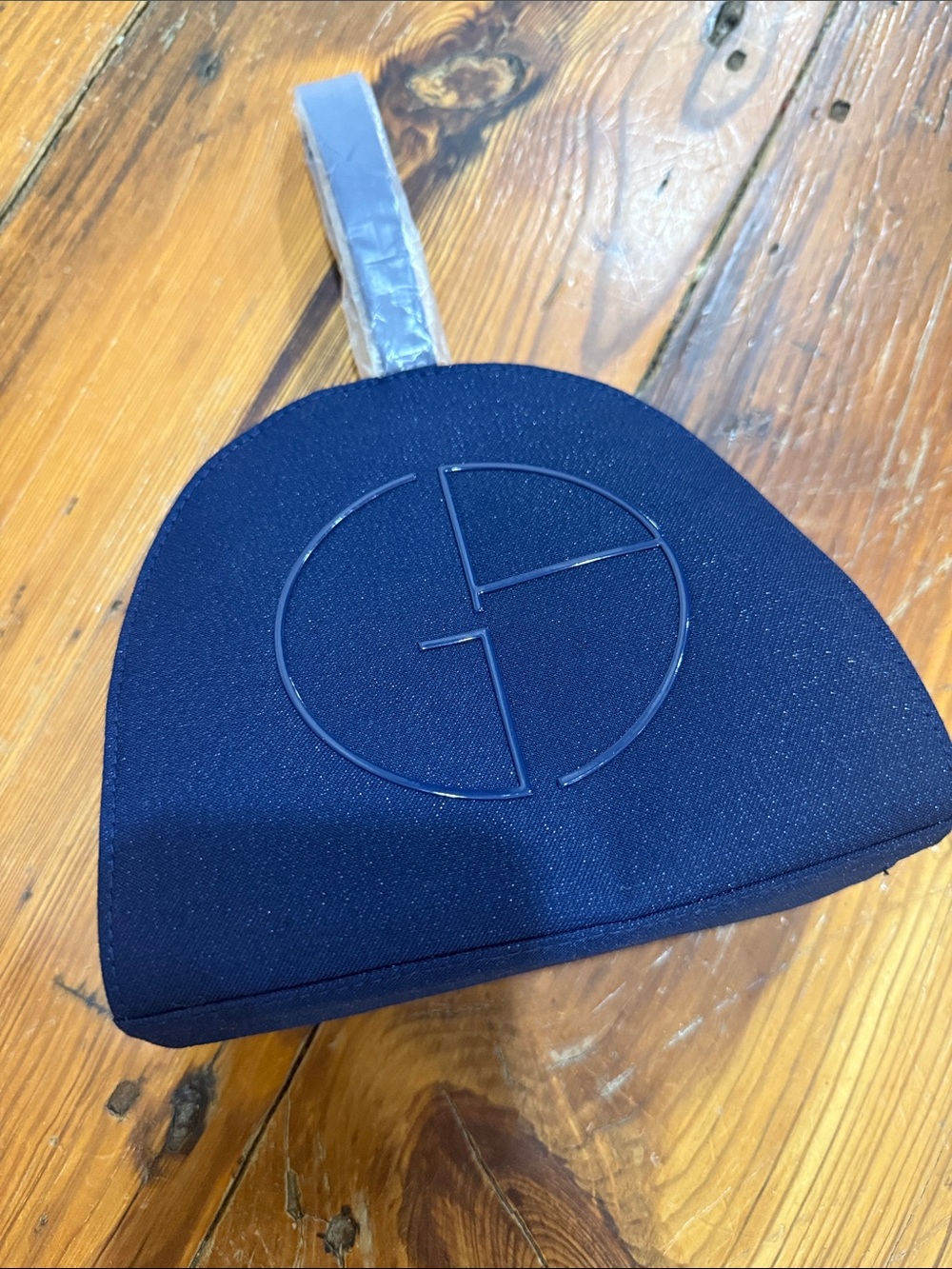 Giorgio Armani Dark Navy beauty cosmetic Case with Embossed Logo